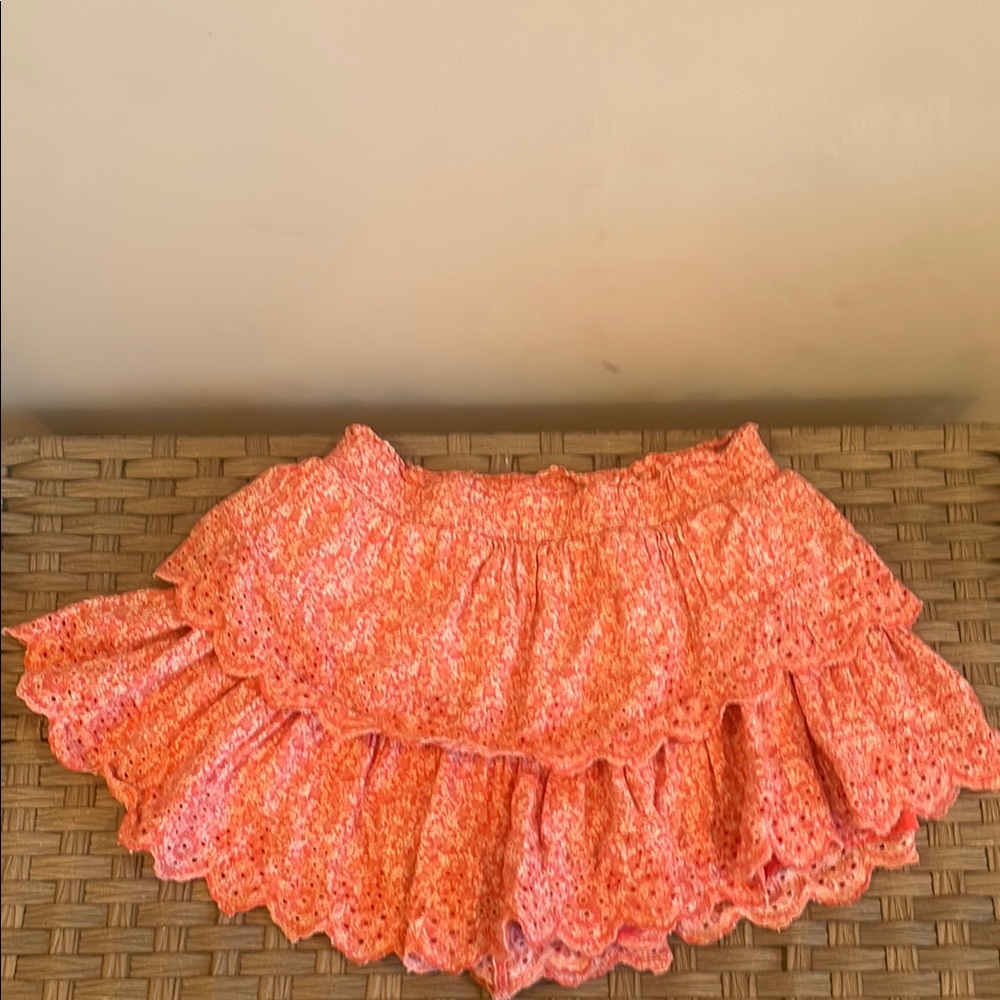 American Eagle Outfitters Orange Pink Bubble Mini Skirt